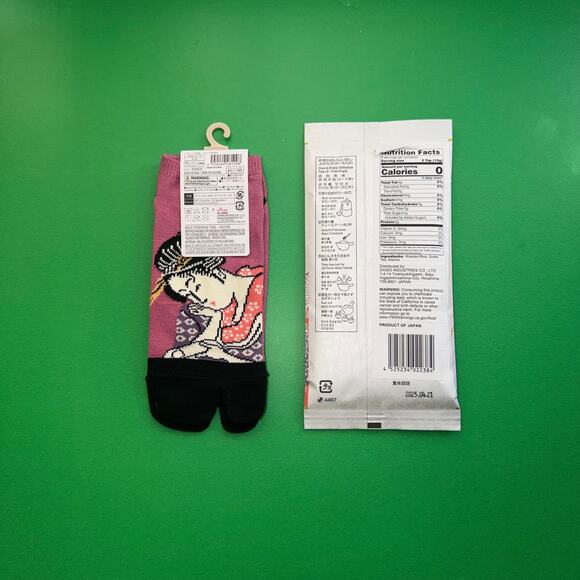 Tabi Pink Black Socks Genmai Matcha Vintage Kimono Japan Baddie Maison Margiela - Picture 4 of 9